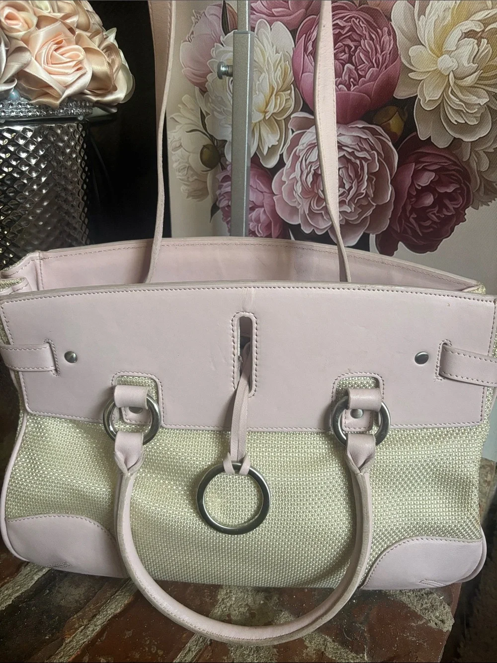 Antonio Melani Soft Pink & Cream Women’s Tote Bag